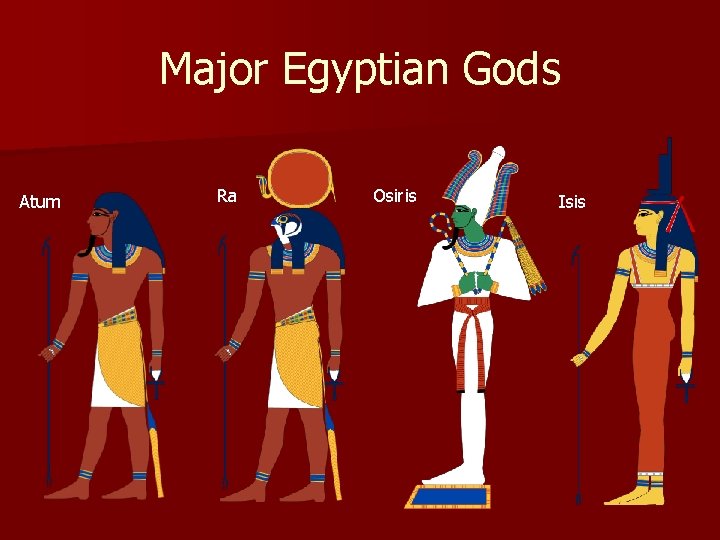 Major Egyptian Gods Atum Ra Osiris Isis 