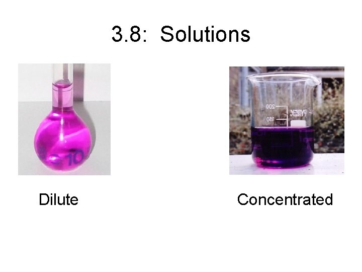 3. 8: Solutions Dilute Concentrated 