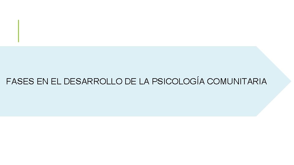 FASES EN EL DESARROLLO DE LA PSICOLOGÍA COMUNITARIA 