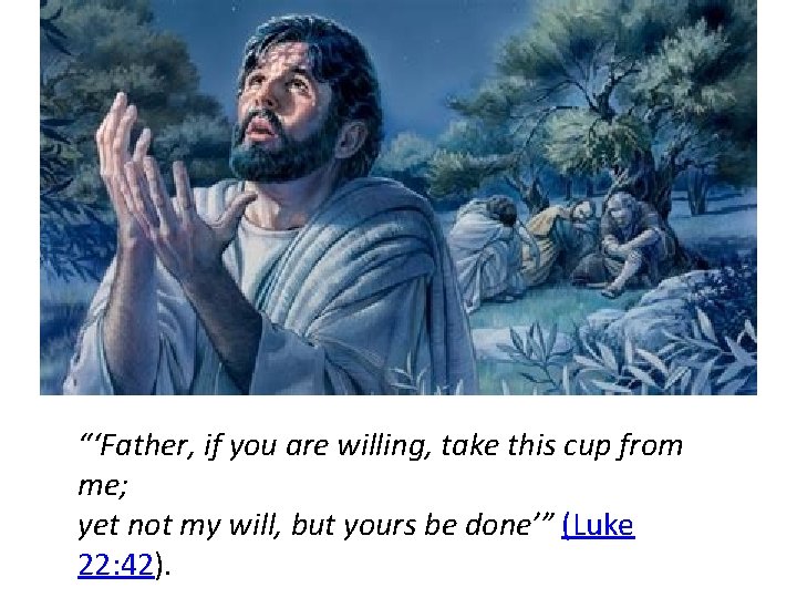 “‘Father, if you are willing, take this cup from me; yet not my will,