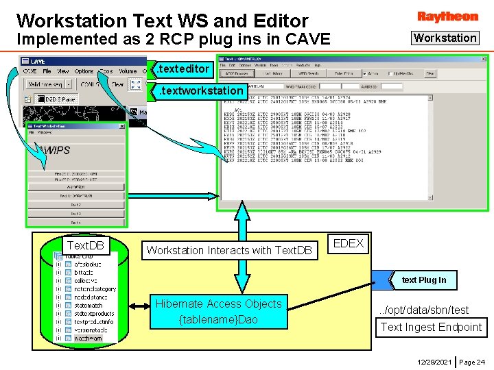 Workstation Text WS and Editor Implemented as 2 RCP plug ins in CAVE Workstation