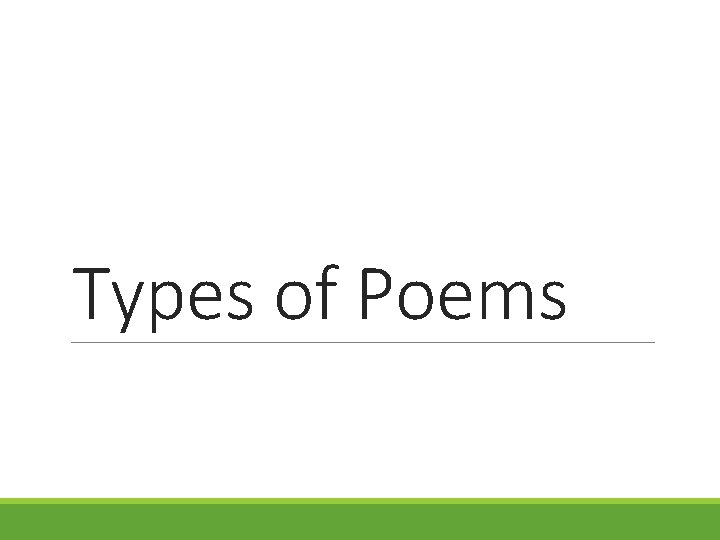 Types of Poems 