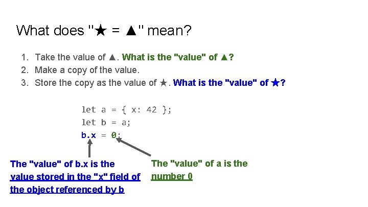 What does "★ = ▲" mean? 1. Take the value of ▲. What is What does "★ = ▲" mean? 1. Take the value of ▲. What is