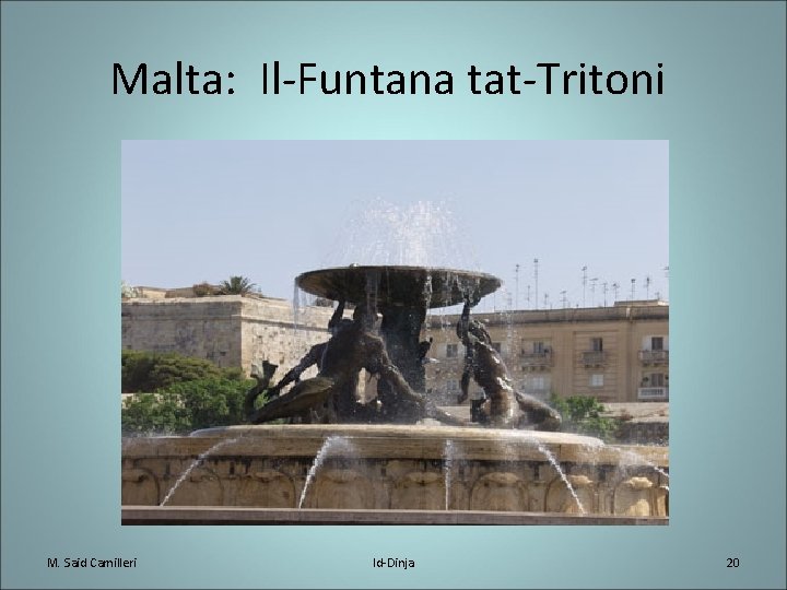 Malta: Il-Funtana tat-Tritoni M. Said Camilleri Id-Dinja 20 