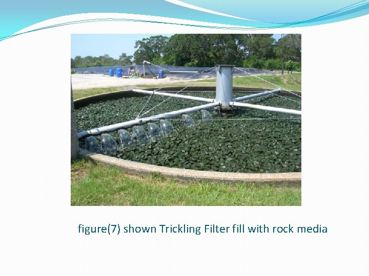 figure(7) shown Trickling Filter fill with rock media 