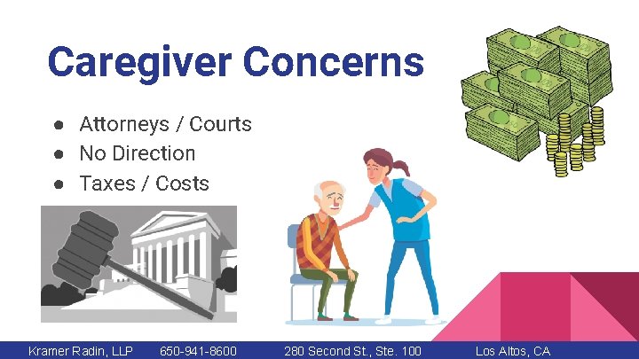 Caregiver Concerns ● Attorneys / Courts ● No Direction ● Taxes / Costs Kramer