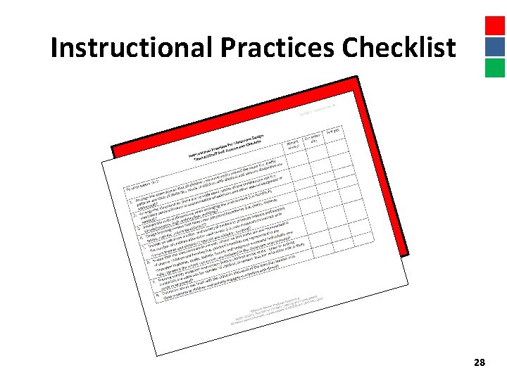 Instructional Practices Checklist 28 