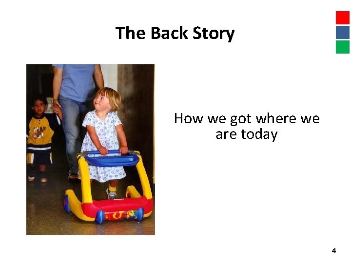 The Back Story How we got where we are today 4 