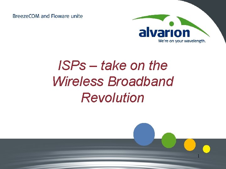 ISPs – take on the Wireless Broadband Revolution 1 