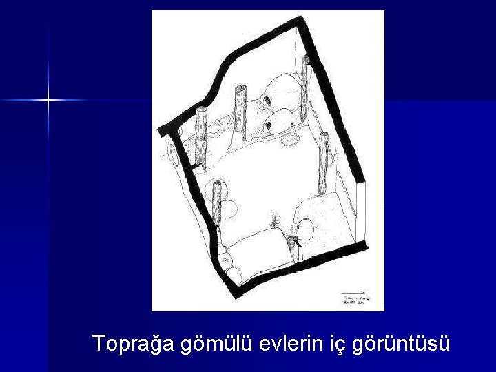 Toprağa gömülü evlerin iç görüntüsü 