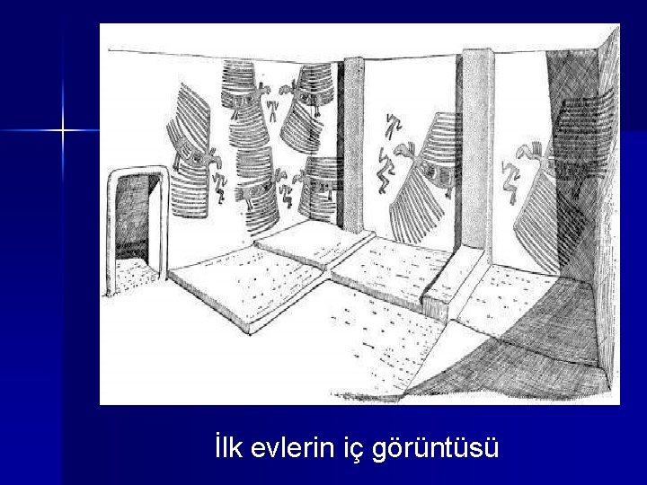 İlk evlerin iç görüntüsü 