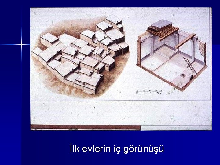 İlk evlerin iç görünüşü 