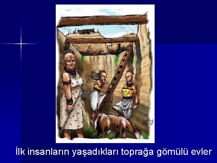 İlk insanların yaşadıkları toprağa gömülü evler 