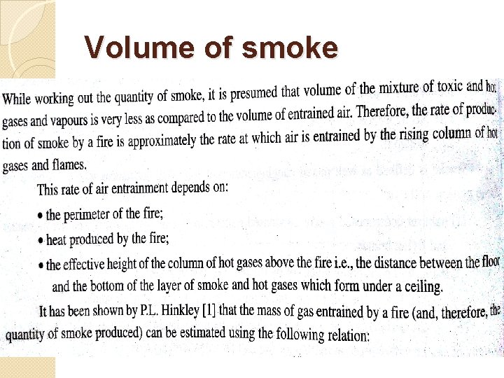 Volume of smoke 