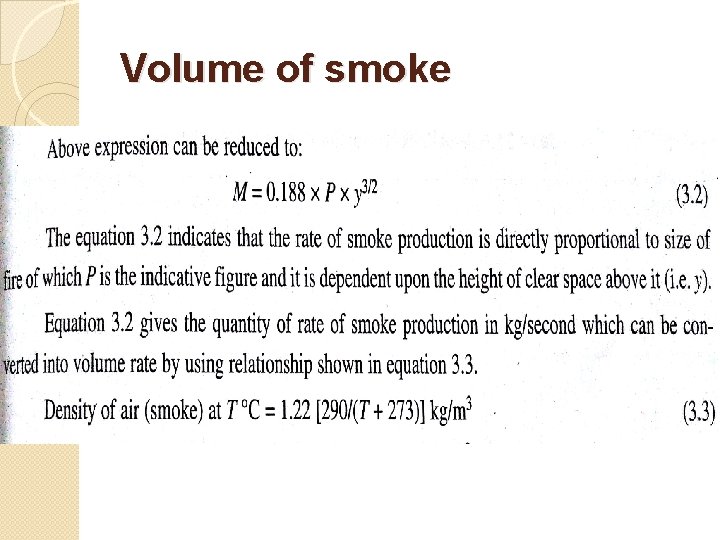 Volume of smoke 