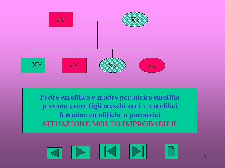 x. Y XY Xx xx Padre emofilico e madre portatrice emofilia possono avere figli