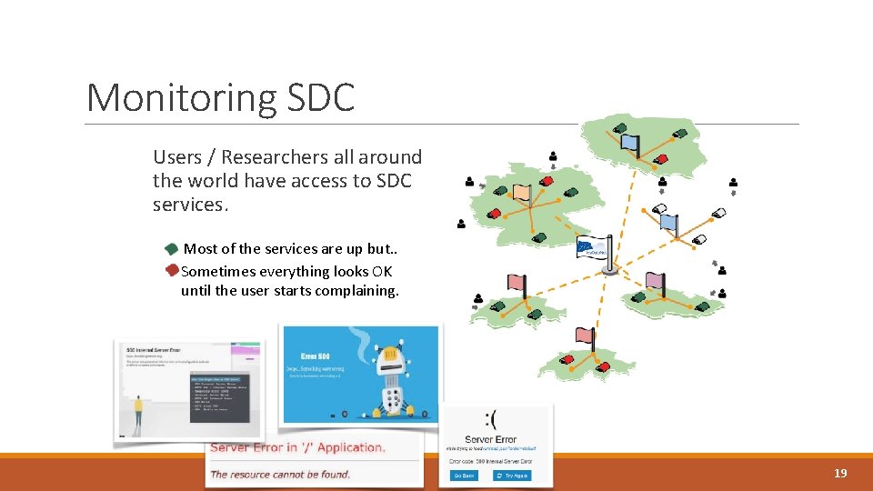 Monitoring SDC Users / Researchers all around the world have access to SDC services.