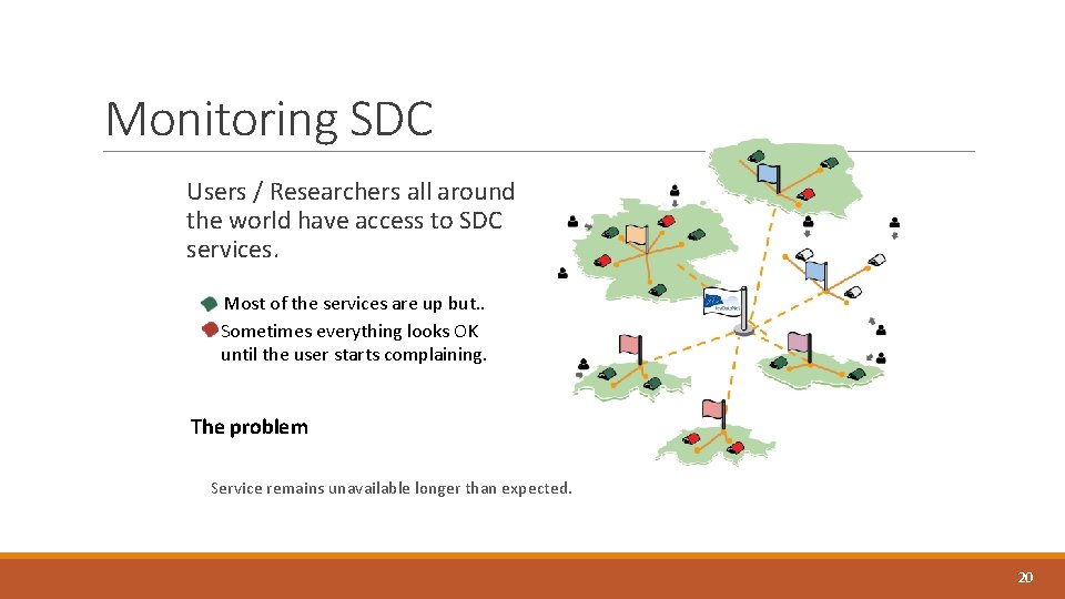 Monitoring SDC Users / Researchers all around the world have access to SDC services.
