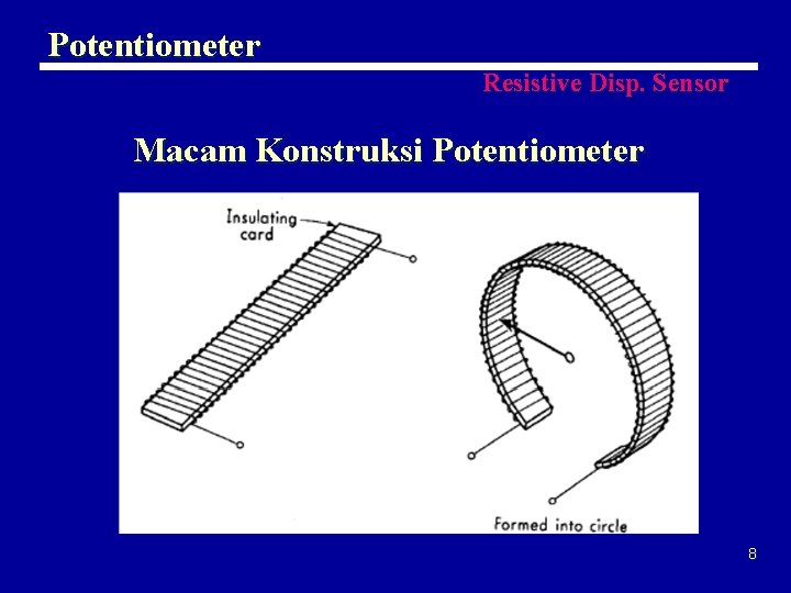 Potentiometer Resistive Disp. Sensor Macam Konstruksi Potentiometer 8 