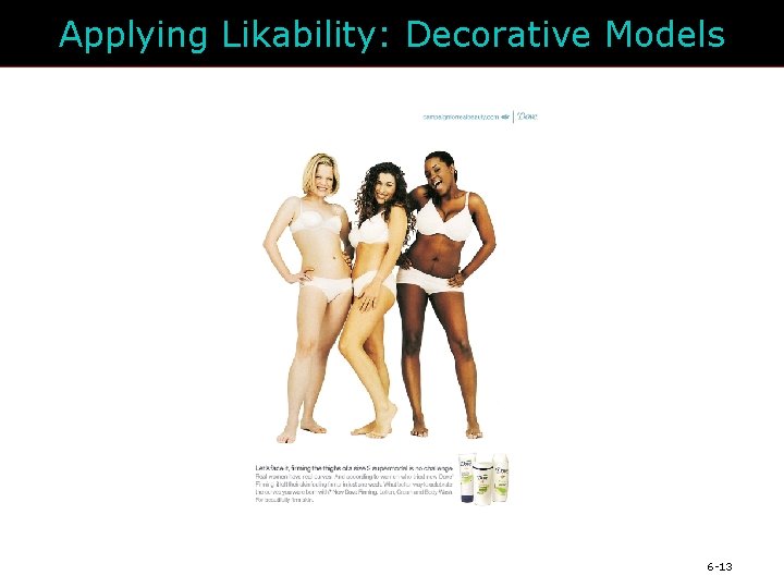 Applying Likability: Decorative Models 6 -13 