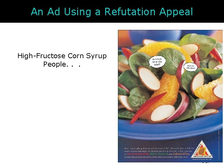 An Ad Using a Refutation Appeal High-Fructose Corn Syrup People. . . 6 -17