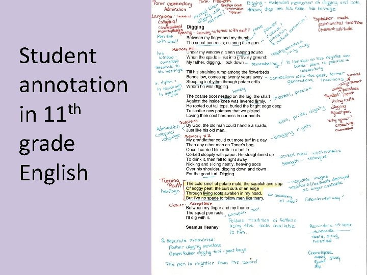 Student annotation in 11 th grade English 