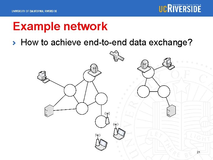 Example network How to achieve end-to-end data exchange? 21 