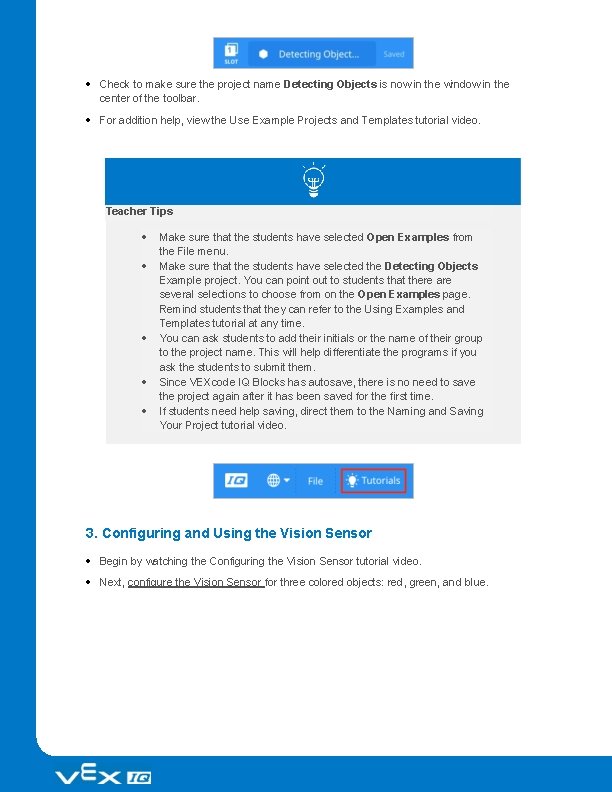  Check to make sure the project name Detecting Objects is now in the