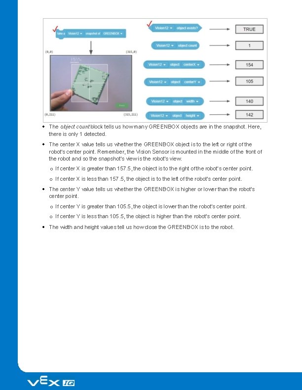  The object count block tells us how many GREENBOX objects are in the