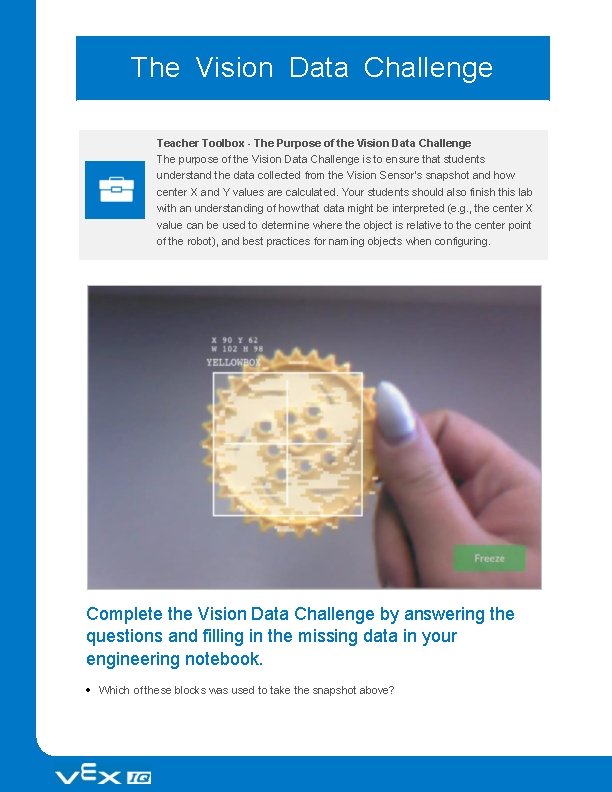 The Vision Data Challenge Teacher Toolbox - The Purpose of the Vision Data Challenge