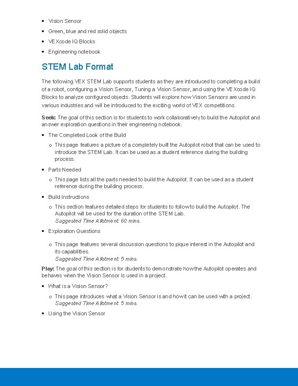  Vision Sensor Green, blue and red solid objects VEXcode IQ Blocks Engineering notebook