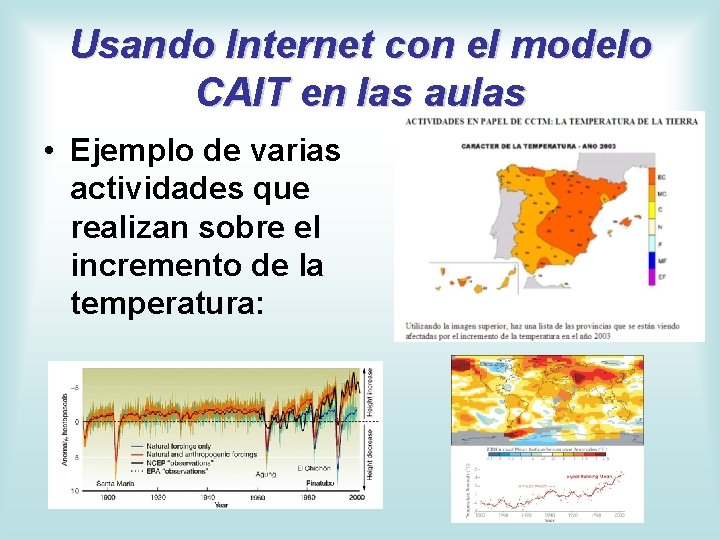 Usando Internet con el modelo CAIT en las aulas • Ejemplo de varias actividades