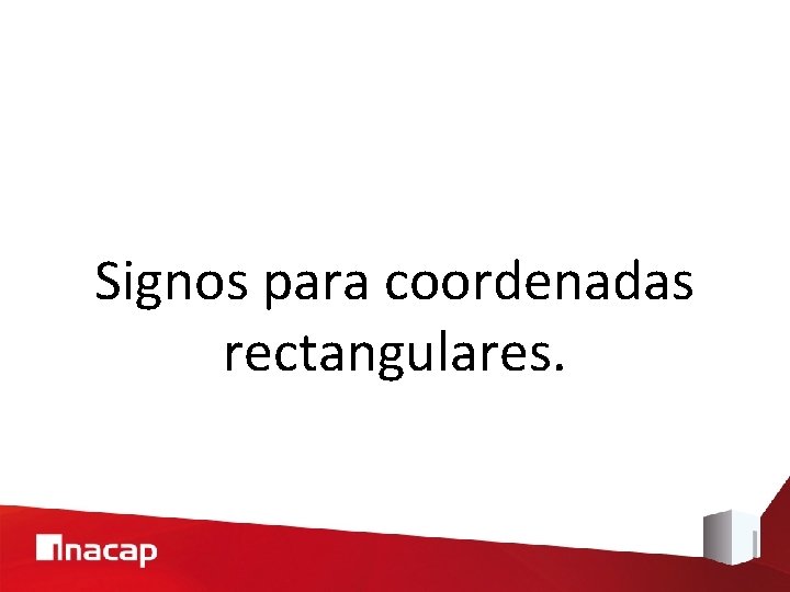 Signos para coordenadas rectangulares. 