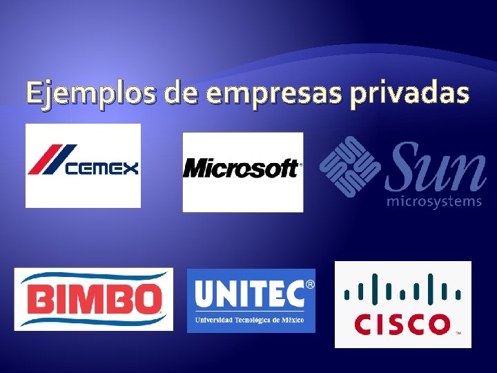 Ejemplos de empresas privadas 