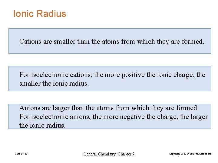 Ionic Radius Cations are smaller than the atoms from which they are formed. For