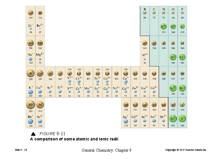 FIGURE 9 -11 A comparison of some atomic and ionic radii Slide 9 -
