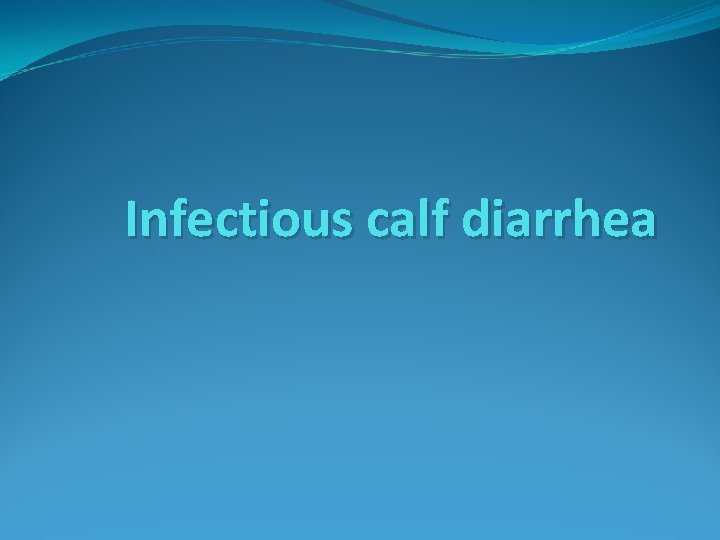 Infectious calf diarrhea 