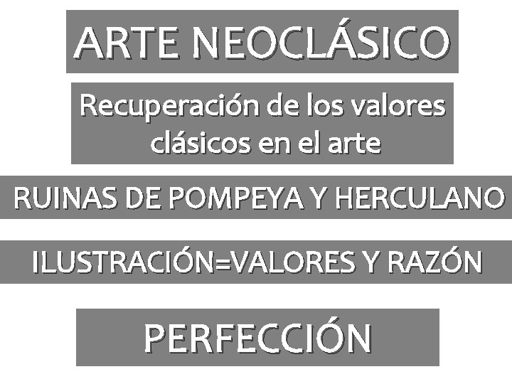 ARTE NEOCLÁSICO Recuperación de los valores clásicos en el arte RUINAS DE POMPEYA Y