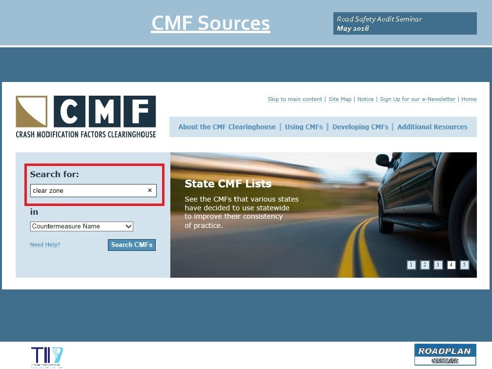 CMF Sources Road Safety Audit Seminar May 2018 