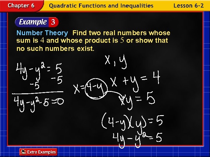 Number Theory Find two real numbers whose sum is 4 and whose product is