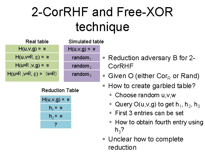 On The Security Of The Free Xor Technique