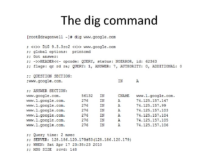 The dig command 