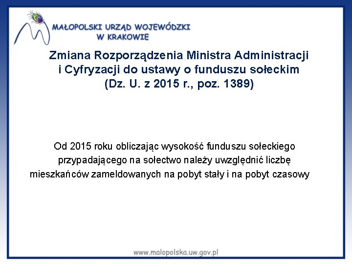 Zmiana Rozporządzenia Ministra Administracji i Cyfryzacji do ustawy o funduszu sołeckim (Dz. U. z