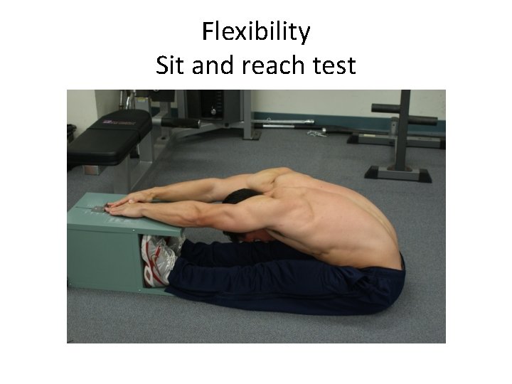Flexibility Sit and reach test Flexibility Sit and reach test