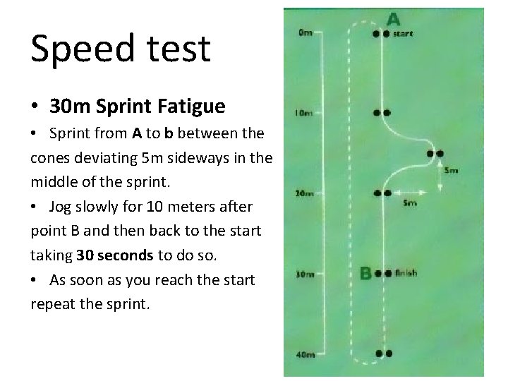 Speed test • 30 m Sprint Fatigue • Sprint from A to b between Speed test • 30 m Sprint Fatigue • Sprint from A to b between