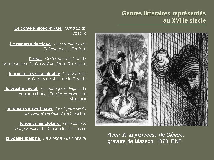 Genres littéraires représentés au XVIIIe siècle -Le conte philosophique : Candide de Voltaire roman