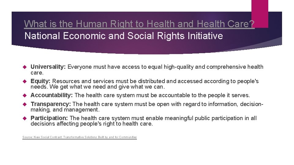 What is the Human Right to Health and Health Care? National Economic and Social