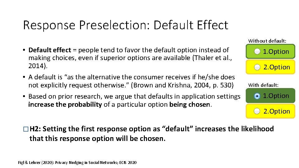 Privacy Nudging How the Design of Privacy Settings