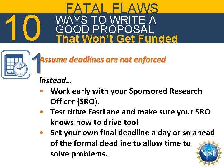 10 1 FATAL FLAWS WAYS TO WRITE A GOOD PROPOSAL That Won’t Get Funded