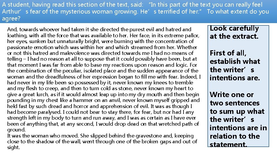 A student, having read this section of the text, said: “In this part of